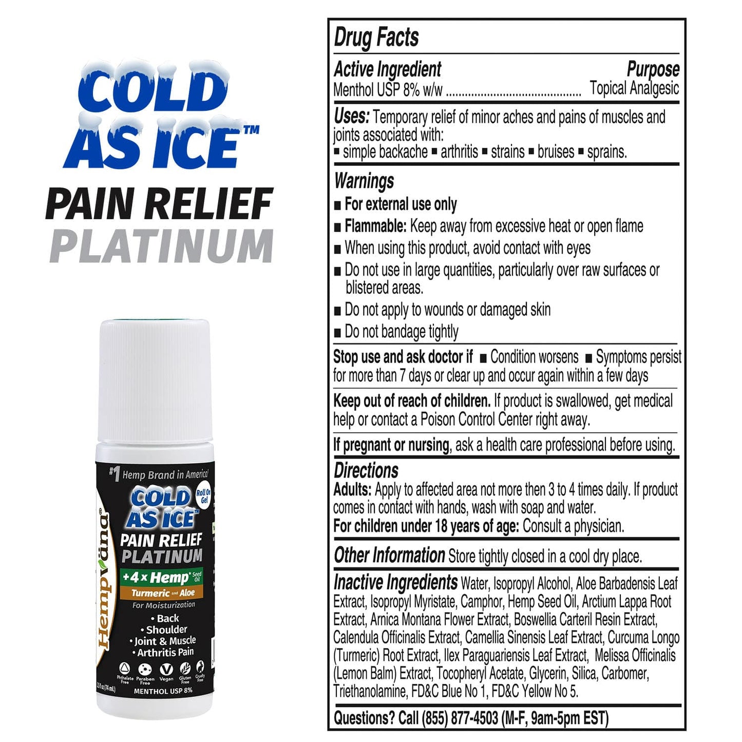 Platinum Cold As Ice Pain Relief Roll On