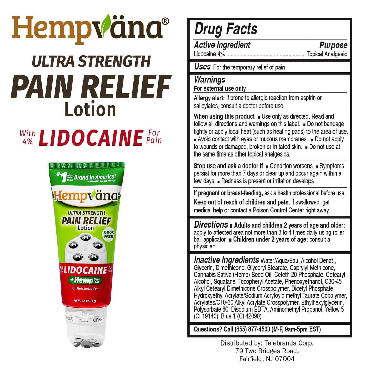 Hempvana Rollerball Lidocaine Pain Relief Lotion
