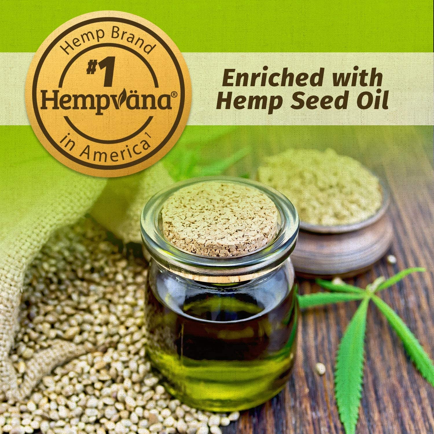 Jar of Hemp Seed Oil - Enriched with Hemp Seed Oil