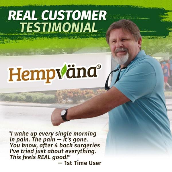 Customer testimonial for hempvana arthritis