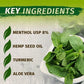 Menthol plant; Key ingredients: menthol USP 8%, Hemp Seed Oil, Turmeric, Aloe Vera.